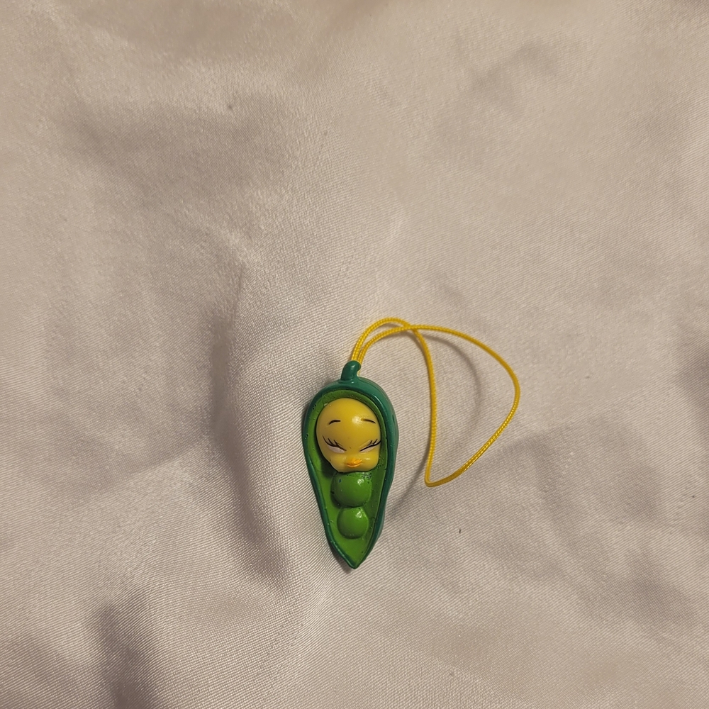 Pea Pod Charm Keychain - Green and Yellow